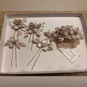 Bridal comb and pin set